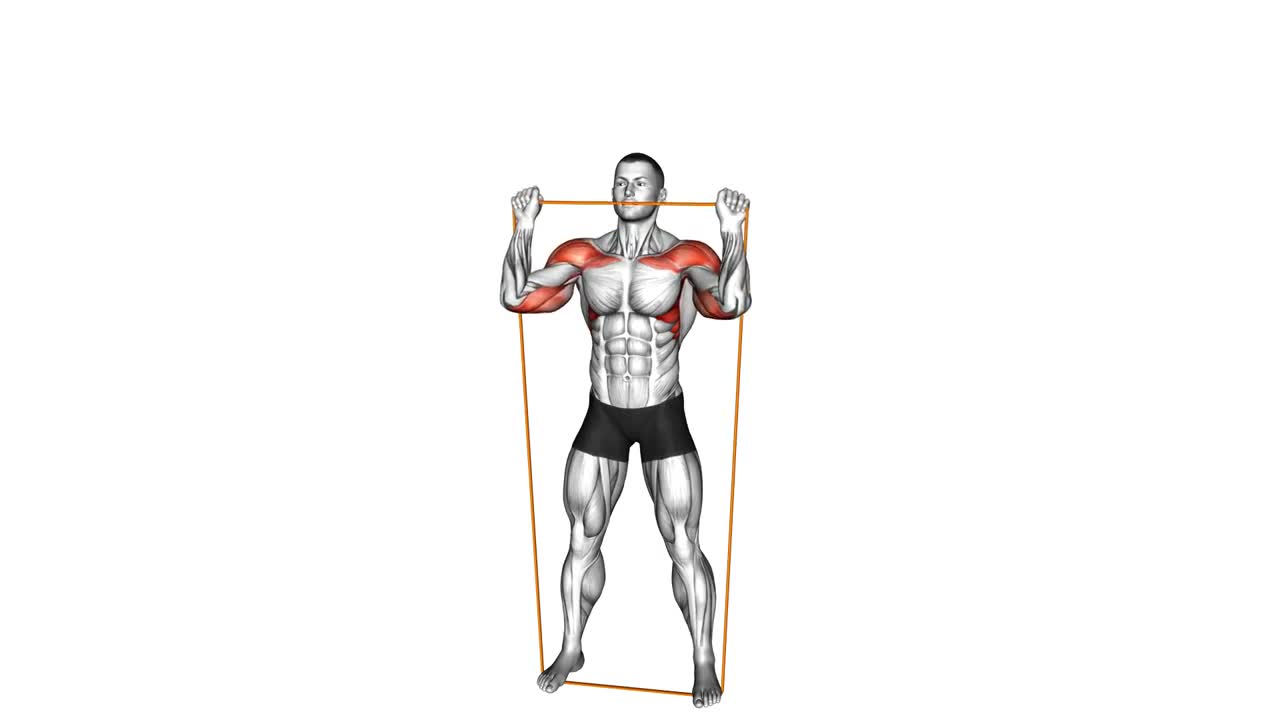Resistance Band Overhead Press form demonstration