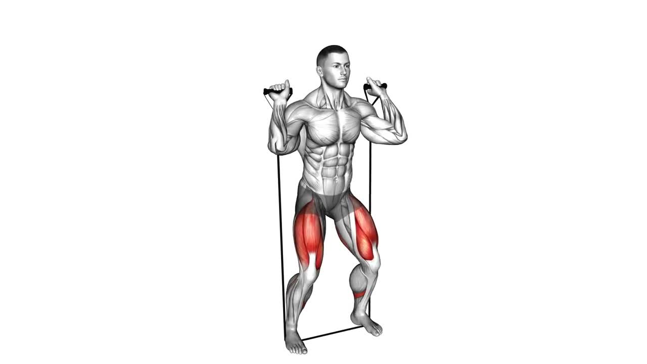 Resistance Band Squat form demonstration
